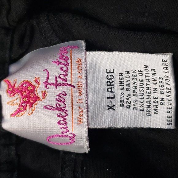 QUACKER FACTORY Linen Blend 2 Pc Set with Shopping Bags Embroidery Sz XL - Picture 10 of 16